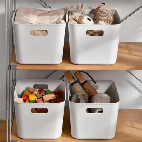 Clean & Neat Home Flexible Plastic Storage Tubs Bins Pack of 4 (Large)