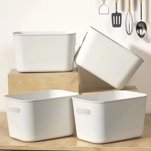 Clean & Neat Home Flexible Plastic Storage Tubs Bins Pack of 4 (Medium)