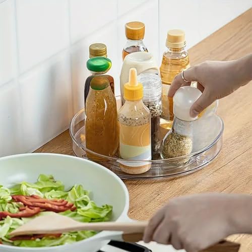 Clean & Neat Home Small Lazy Susan Organiser Turntable Clear for Cabinet, Kitchen, Bathroom Corners (Small)